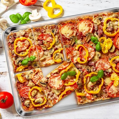 Homikit 1PC 18 x 13 Inches Stainless Steel Half Baking Sheet Pan, Non Toxic - size: 17.5x13x1
