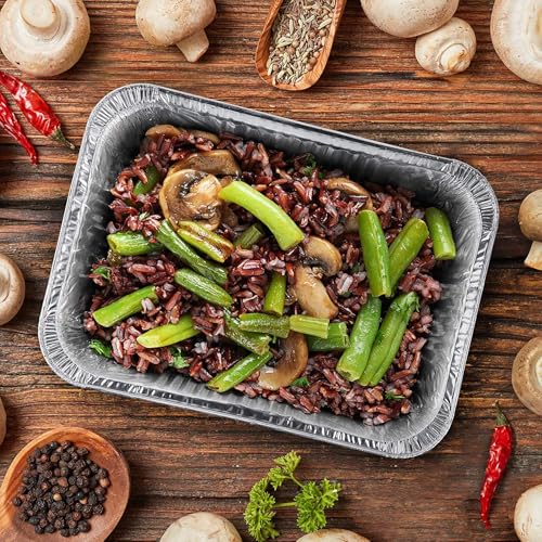 MATANA 25 Pack 8x12 Foil Aluminum Pans Disposable Trays - Ideal for Roasting, Baking, Lasagna, Cakes, Tarts, Bread, Crawfish, Chafer, Party - style: 8x12 (25 Pans)