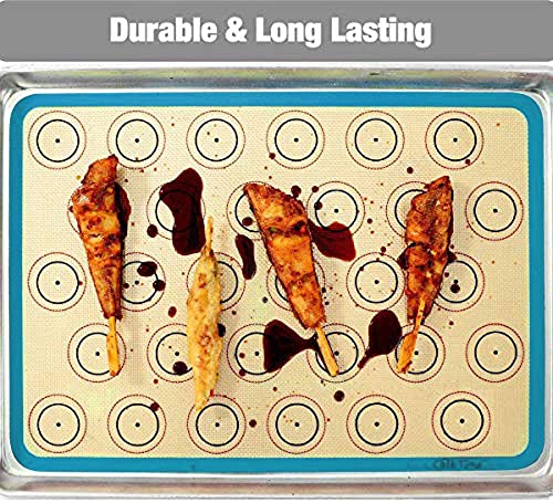 Macaron Silicone Baking Mat - 2 Non Stick Silicon Macaroon Baking Sheet - color: Blue