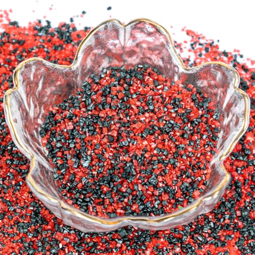 Twisweet Red Black Sanding Sugar 150g, Edible Halloween Sprinkles for Cakes - color: Red, Black