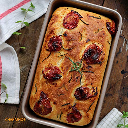 CHEFMADE 2LB Rectangle Loaf Pan, Non-Stick Oblong Bread and Meat Bakeware for Oven Baking (Champagne Gold) - size: 01 - 5" x 9" x 2"