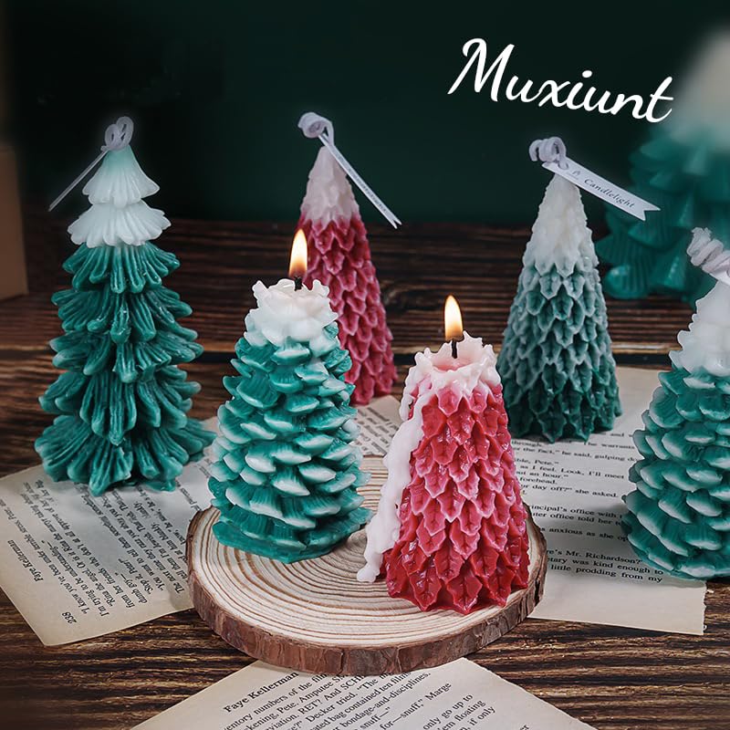 5PCS 3D Christmas Tree Silicone Candle Soap Epoxy Resin Wax Mold - color: 5PCS Christmas Tree Mold