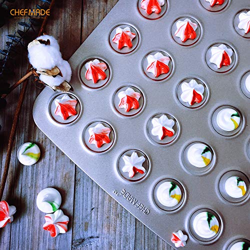 CHEFMADE Macaron Cake Pan, 30-Cavity Non-Stick Macaroon Biscuits Cookie Bakeware for Oven Baking (Champagne Gold) - size: Macaron 30 Cups