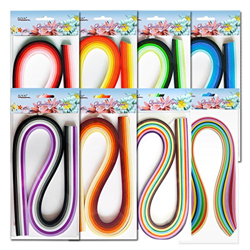 JUYA Paper Quilling Kit 960 Strips with 12 Tools, Pink Set, 5mm - color: Pink, size: Paper Width 5mm without Glue
