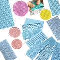 Plastic Embossed Icing Moulds Kits, Set of 12+6