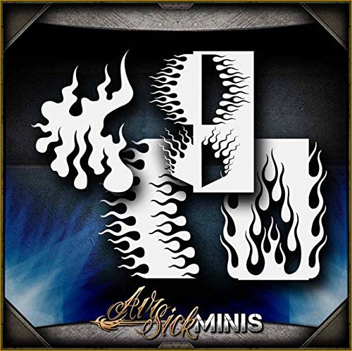 Mini Flames 3 Set AirSick Airbrush Stencil Template