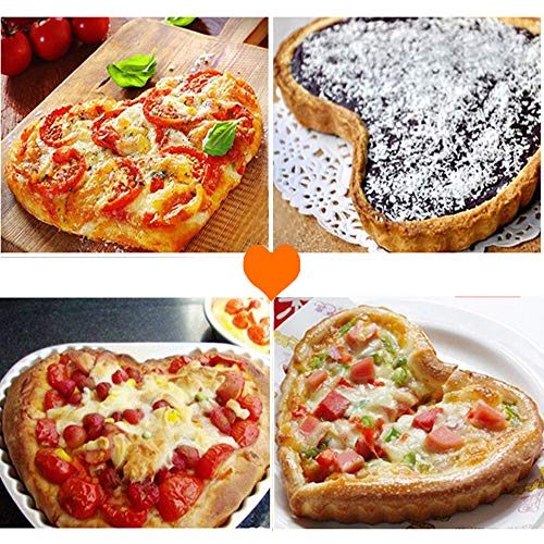 Gutsdoor Mini Tart Pan 4 Inch Heart Shape with Removable Bottom Quiche Pan Nonstick Round Quiche Pie Pan Set of 6 - style: Heart