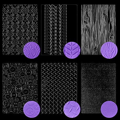 Ocmoiy Tire Molds for Chocolate & Fondant Cake Decoration, 6 Pack - style: Tire tread/wood grain/rubbing plate/gears