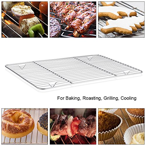 P&P CHEF 9.7" x 7.3" Cooling Baking Wire Racks Pack of 2, Silver - color: Silver, size: 9.7" x 7.3"