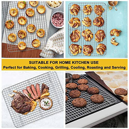 P&P CHEF 15.3 Inch Stainless Steel Cooling Baking Rack Set of 2 - size: 15.3 Inch