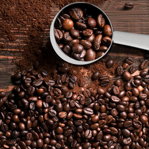DFD 2-Inch-1 Coffee Scoops, 304 Stainless Steel Tablespoon Measure Spoon with Pressed Bottom for Coffee Bean Press Coffee Grinding Pressing（Silver15 ml）