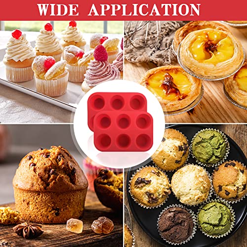 Silicone Muffin Pans,6 Cup Large Silicone Cupcake Pans 2Pack