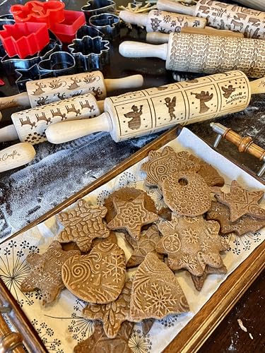 MEADOW Embossing Rolling Pin. Laser Engraved Rolling Pin for Pottery and Cookies by Algis Crafts