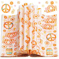 100 Pcs Hippie Wax Paper Sheets for Food with Flower Pattern - color: Hippie