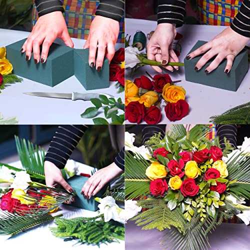 FLOFARE Pack of 6, Dry and Wet Floral Foam Blocks for Fresh and Artificial Flowers, Each (7.8” L x 3.5” W x 2.4” H), for Wedding, Birthdays, Home, Office, and Garden Decorations - size: Pack of 6 Floral Foam Blocks