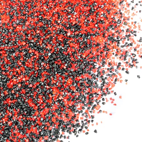 Twisweet Red Black Sanding Sugar 150g, Edible Halloween Sprinkles for Cakes - color: Red, Black