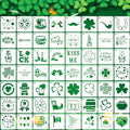 AUGSHY 56 Pack St Patricks Day Stencils, 3 Inch Clover Craft Templates - style: St Patrick's