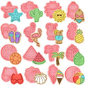 Cunhill 16 Pcs Summer Beach Cookie Cutters with Plunger, Tropical Molds