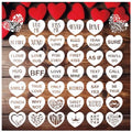 40pcs Conversation Hearts Cookie Stencils or Letter Happy Valentines Day Stencils for Cookies, Baking Decor with Heart Love Phrase Sign Crafts Painting Stencil Reusable (40 Hert)