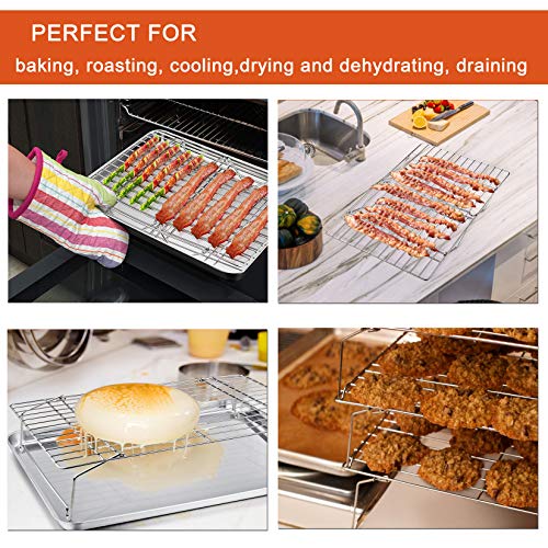 P&P CHEF 5-Tier Stainless Steel Cooling Rack, 16.5" x 11.4", Silver - color: Silver, size: 16.5" x 11.4"
