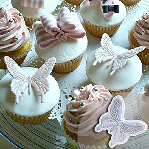 KALAIEN 2pcs Butterfly Sugarcraft Cookie Cutters