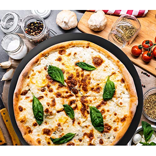 Beasea Pizza Pan with Holes, 13 Inch Pizza Pan Aluminum Alloy Round Vented Pizza Pans Heavy Duty Pizza Crisper Pan Pizza Baking Tray Bakeware for Home Restaurant Kitchen - color: Black, size: 13 Inch