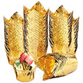 EUSOAR Disposable Baking Cups, 3.5 Ounce 100pcs Gold Tulip Aluminum Foil Cups, Aluminum Cupcake Pan Ramekin Tins - color: Gold, size: 3.5oz, 100pcs