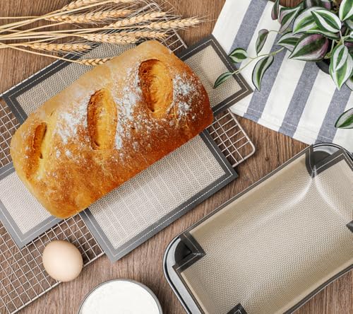 Silicone Bread Loaf Pan Liner, 2 Pack Reusable Silicone Bread Sling Loaf Pan Lifters for 9x5" or 1.5lb Loaf Pans, Nonstick Dough Transfer Tool for Baking
