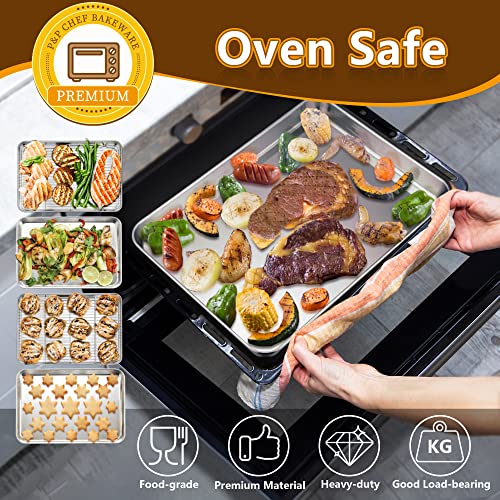P&P CHEF Stainless Steel Baking Sheet with Rack Set for Cookie, 16 Inch - size: 16 Inch