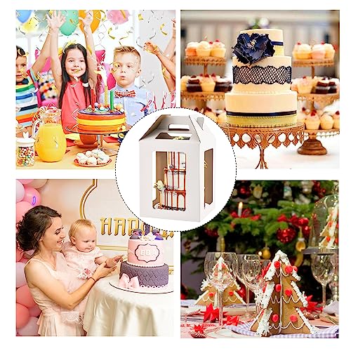 XININSUN 6Pack Tall cake boxes for tier cakes 12x12x14 Inch with 6 Windows - color: white-6win-6P-12inch
