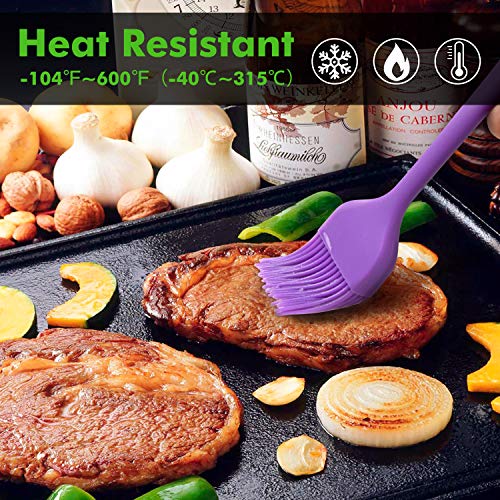 HOTEC 600℉ Heat Resistant Silicone Basting &Pastry Brush, Multicolor 5 - color: Multicolor