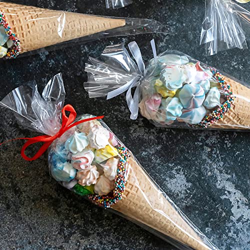 Morepack Cone Shaped Treat Bags 5x10 Inch 100Pcs - size: 5x10 inches