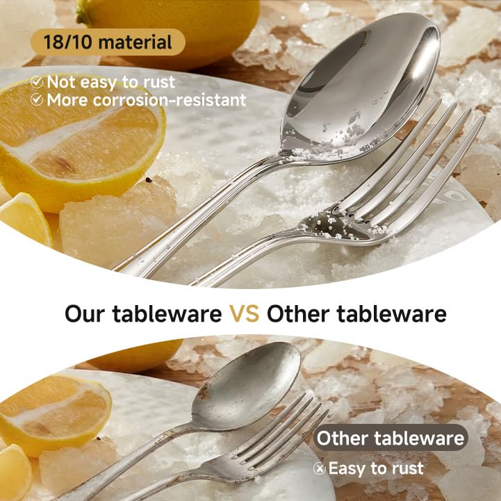 32-Piece 8-Inch Teardrop Dinner Forks Set, 18/10 Stainless Steel Table Fork - size: 32-Piece
