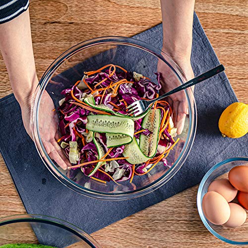 M MCIRCO 4 Packs Glass Mixing Bowls with Lids Set, 0.8/1.7/2.9/4.8 Qt