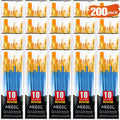 AROIC 200 Pcs Paint Brushes, Nylon Hair Brush Set for Oil and Watercolor - size: 200pcs-blue