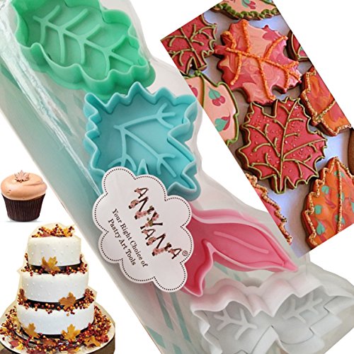 4Pcs Plunger Maple Leaf Cookie Cutter Press