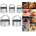5-Piece Round Cookie Biscuit Cutter Set with Graduated Circle Design for Pastry, Pie, and Baking Molds, Premium Stainless Steel Ring Shaper Tools for Professional Kitchen Use