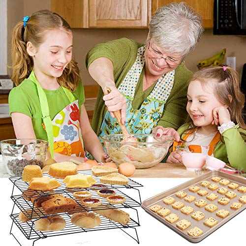 3 Tier Cooling Rack, Stackable Baking Rack Shelf, Kitchen Cookie Rack Baking Supplies for Bread Cake Biscuits and More