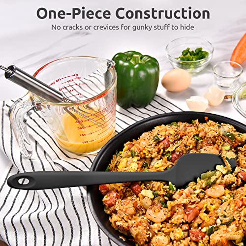 U-Taste Silicone Spoon Spatula, 600°F High Temp Spoonula, 11.38", Black - color: Black, size: 11.38 in (spoon spatula)