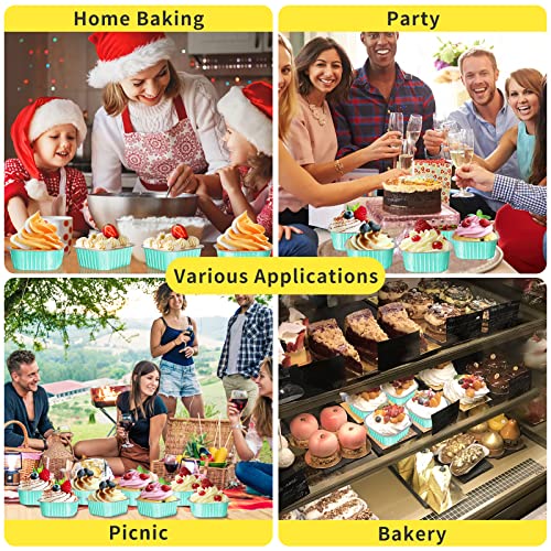 40 Pack 10oz Mini Cake Pans with Lids,Aluminum Foil Cake Tins - color: Blue, size: 40 Pack 10oz