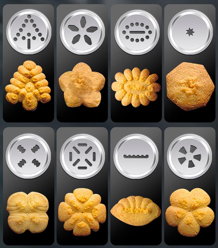 Professional Aluminum Cookie Press Set with 20 Discs & 4 Nozzles - Heavy Duty Cookie Gun for Baking, Decorating - Ideal for Home & Commercial Use