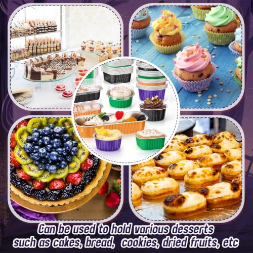 Blushtier 120 Set/240 Pcs Halloween Mini Loaf Pans with Lids and Spoons - color: Dark Colors
