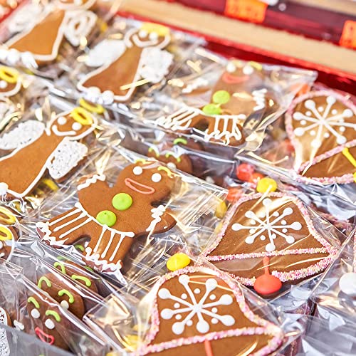 SUREHOME Cookie Bags Cellophane Clear Individual Treat for Cookies, 5x6 Inch Gift Giving Packaging, 100PCS Plastic Self Adhesive Wrappers Candy Bag - color: Clear 5"x6"