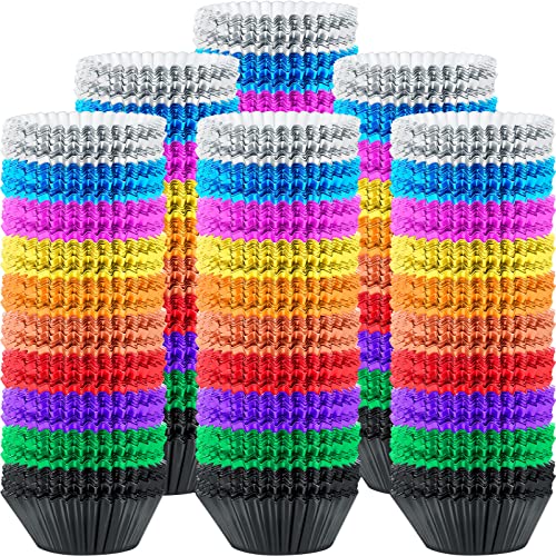Vesici 1000 Pcs Foil Cupcake Liners for Baking Standard 2in, Various Color