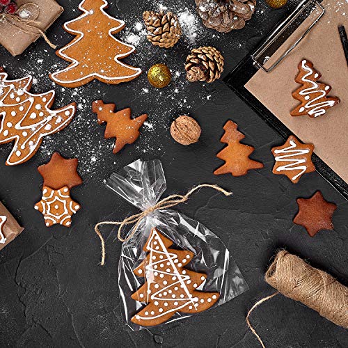 Morepack Cellophane Treat Bags 5x7 In 200 PCS Cookie Bags with Twist Ties - size: 5x7 Inch (Pack of 200)