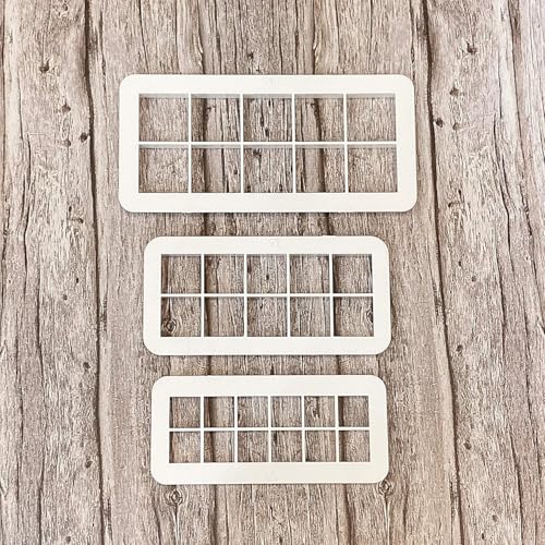 3Pcs White Square Cookie Cutter Set, Geometric Multicutter Square Cake Fondant, Cookie Biscuit Cutters Cake Decorating,Cookie Cutters Baking Tools and Accessories(3 Size）