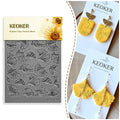 Keoker Polymer Clay Texture Sheets for Fall, Ginkgo Leaf Clay Texture Mat for Making Earrings Jewerly, Polymer Clay Earrings Tools (Fall Texture Sheet 1) - color: Fall texture sheet 1