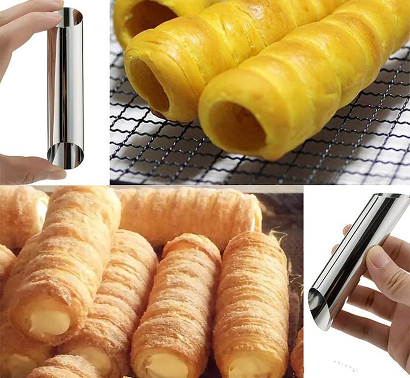 21pcs Cream Horn Molds, Stainless Steel Cannoli Forms Tubes Kits, Baking Cones, Roll Horn Forms, Non-stick Baking Molds for Danish Pastry Lady Lock Form, Cream Roll, Croissant - size: 21pcs