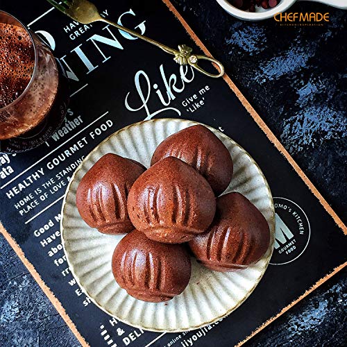 CHEFMADE Muffin Cake pan, 12-Cavity Non-Stick Chestnut-Shaped Bakeware for Oven Baking (Champagne Gold) - size: Chestnut 12 Cups