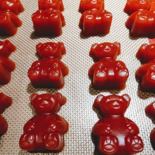 Palksky 20 Cavity Large Gummy Bear Mold/Big Bear Crayon Mold for Brownie Muffin Chocolate Ganache Jelly Pralines Caramels Candy Soap Bar Bath Bomb Mould